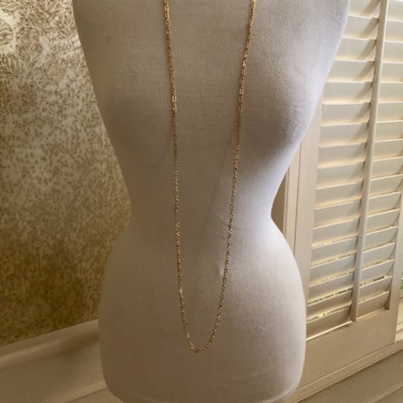 Gold Tone Opera Length Chain Necklace - Picture 4 of 11